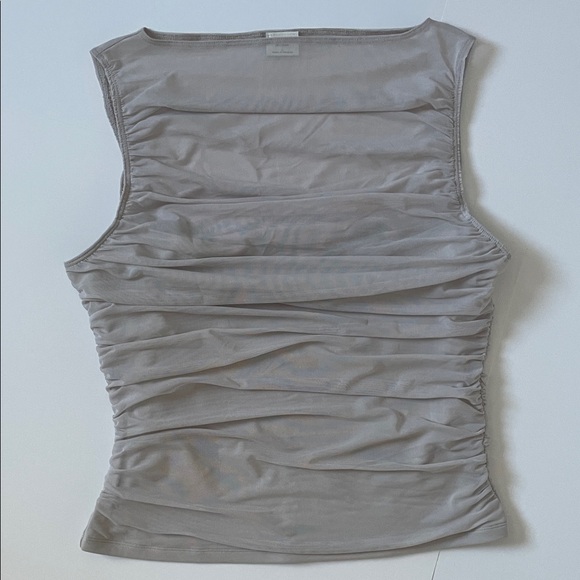 Abercrombie & Fitch Tops - NEW Abercrombie & Fitch Beige Ruched Sheer layered Tank Top Size L
